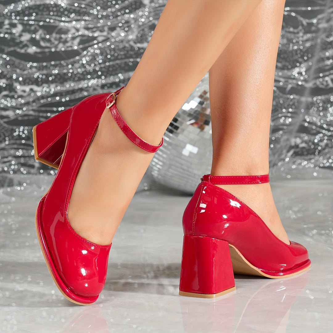 Celeste | Patent Block Heels