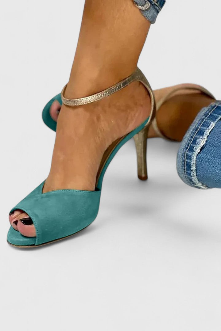 Olivia | Peep-Toe Strap Heels