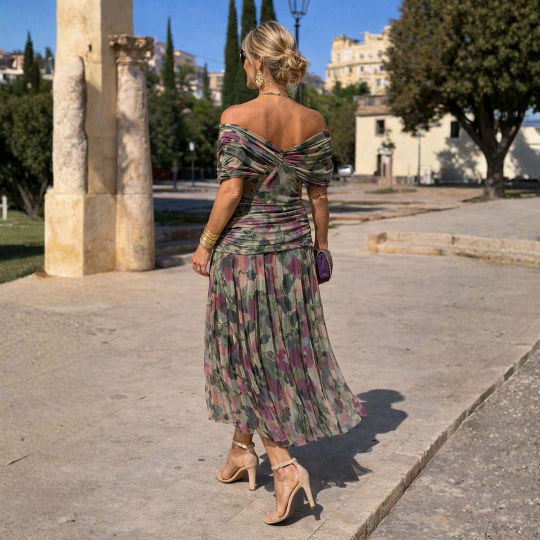 ROSSANA – Women's Off-Shoulder Chiffon Maxi Dress
