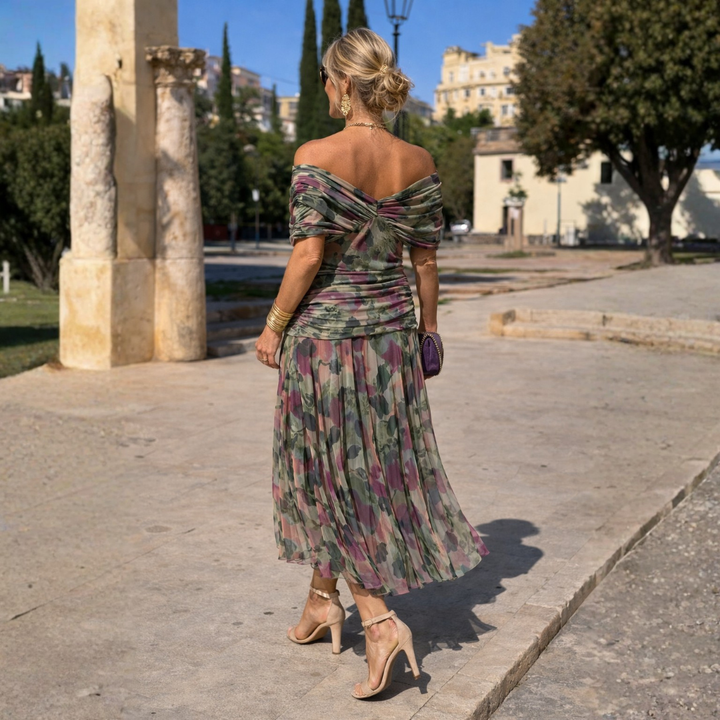 ROSSANA – Women's Off-Shoulder Chiffon Maxi Dress