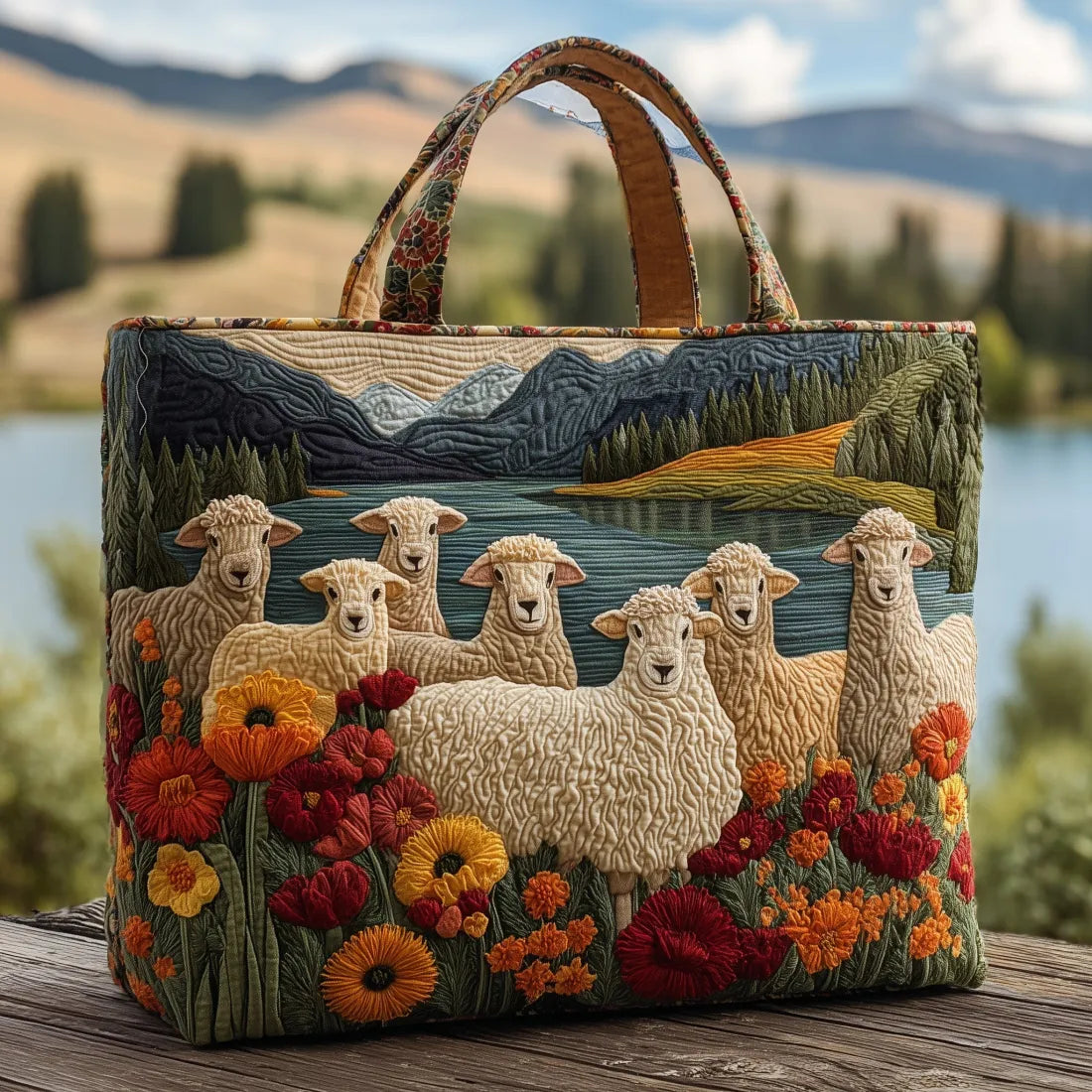 Artisan Bag Ovejas in the Lake