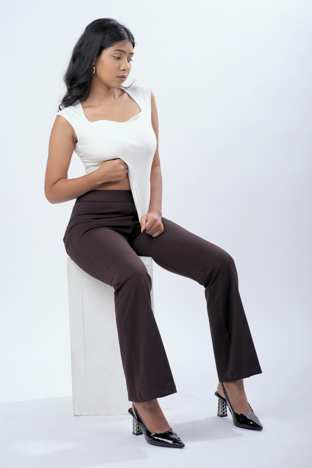 Sia Sweetheart Neckline Top - Egg White