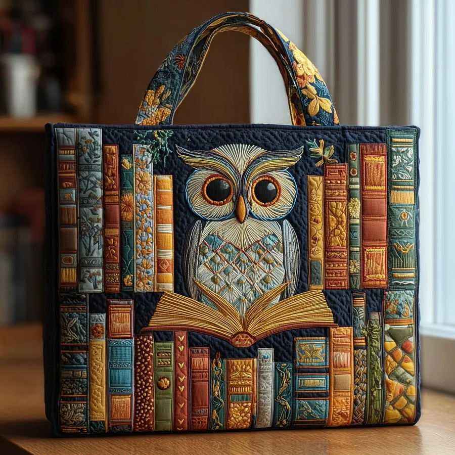 Artisan Tote Bag Owl Reader Among Ancient Books