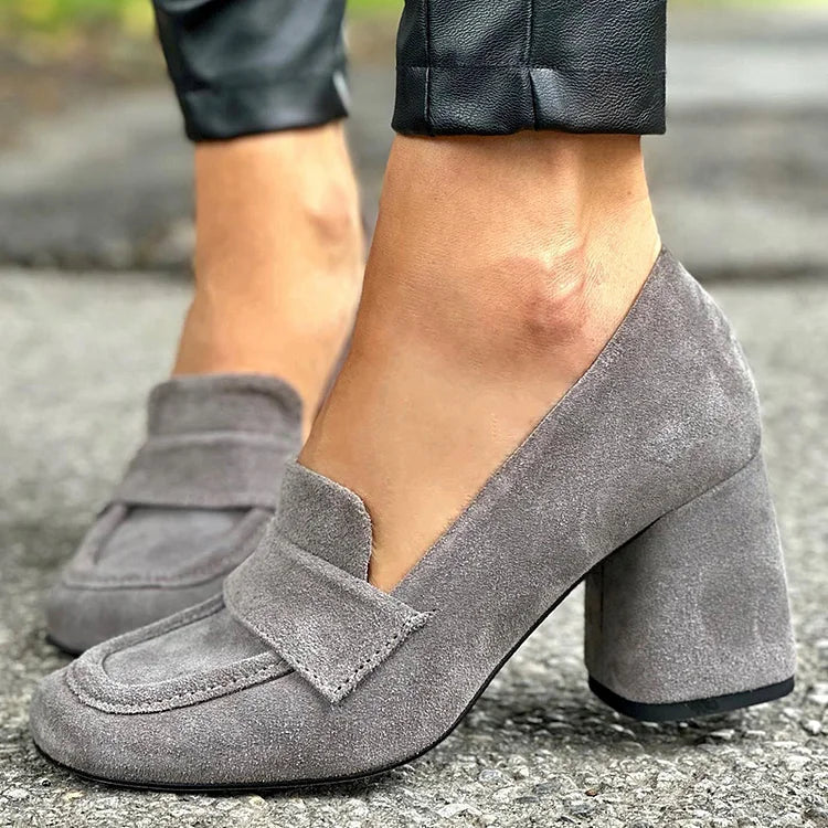 Mocassins À Talon Block