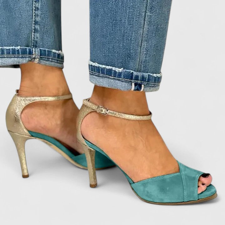 Olivia | Peep-Toe Strap Heels