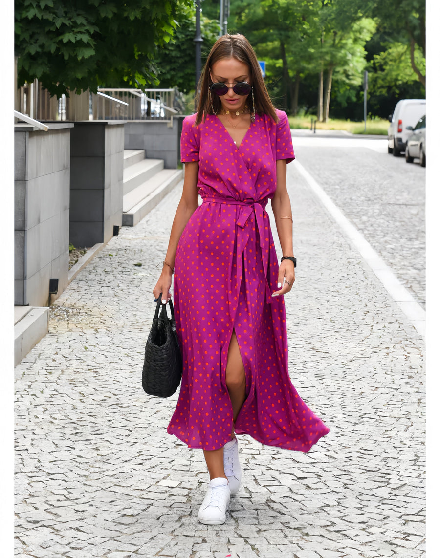 Camille | Elegant V-Neck Wrap Dress
