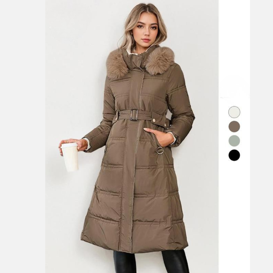 LEYLA | Stylish Plush Coat with Waist Tie for Cozy Fall & Winter