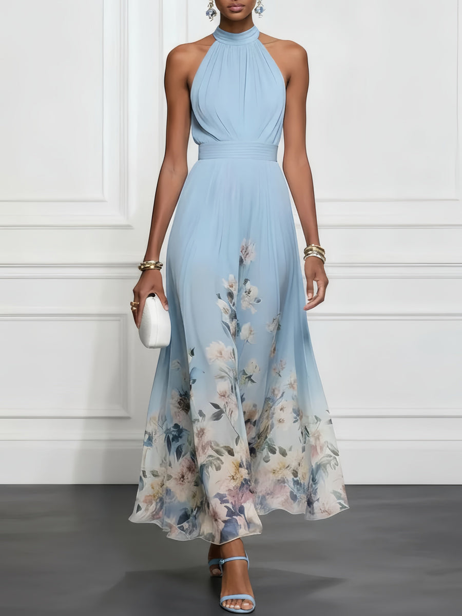 Laila | Floral Halter Maxi Dress