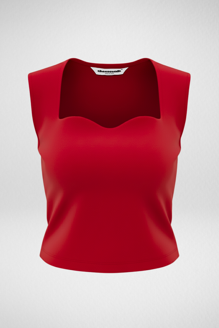 Sia Sweetheart Neckline Top - Ruby Red