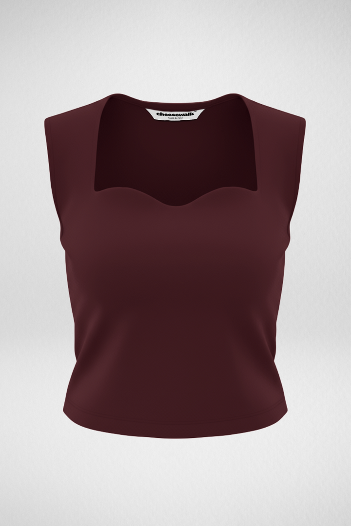 Sia Sweetheart Neckline Top - Deep Wine