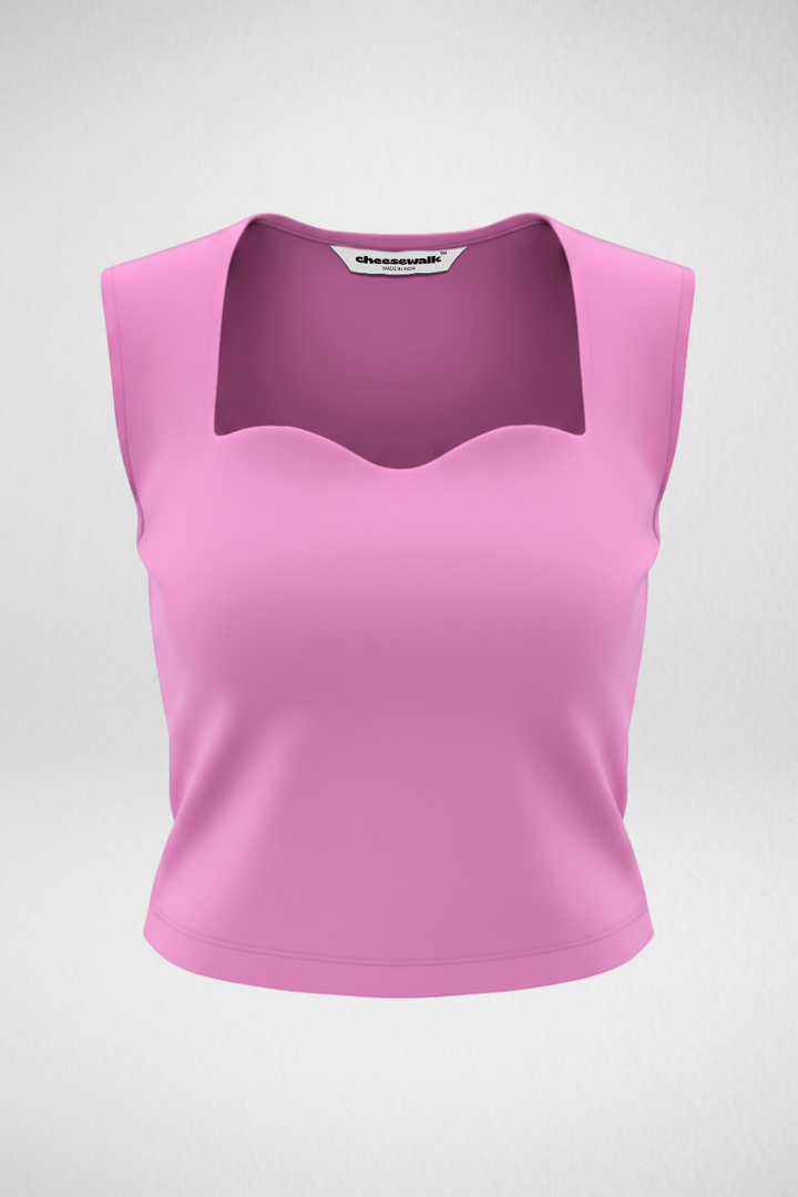 Sia Sweetheart Neckline Top - Baby Pink