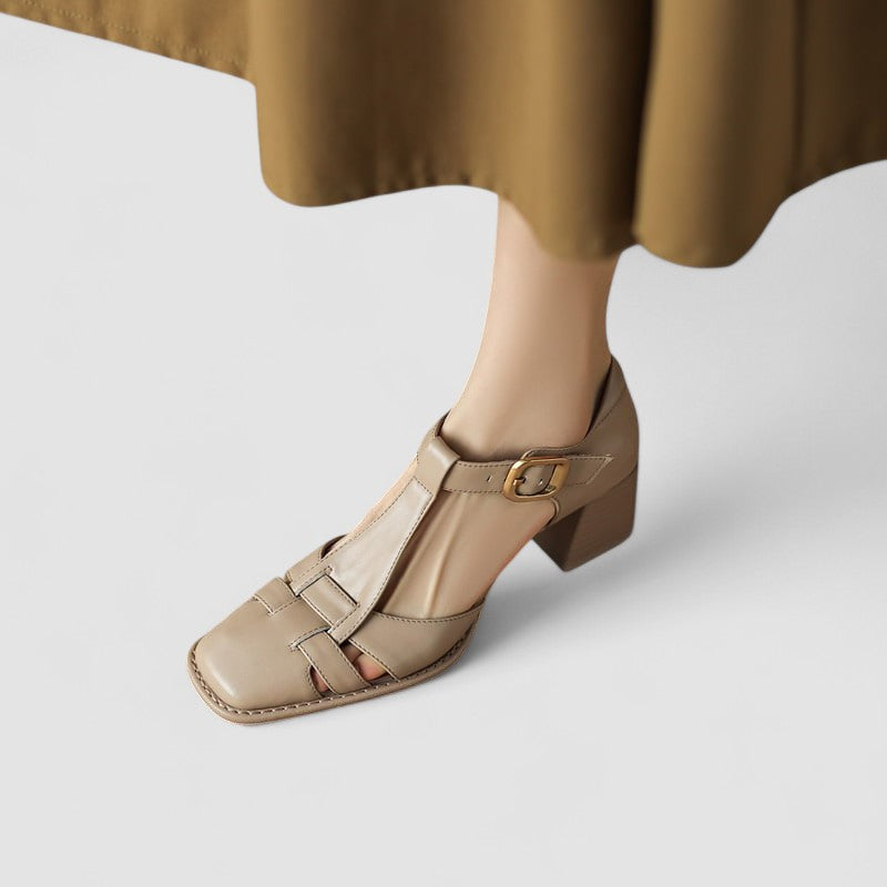 Elyxiana | Talons Blocs T-Strap Orthopédiques