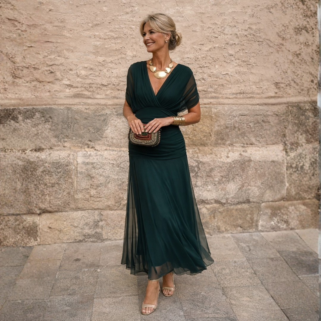 ROSSANA – Women's Off-Shoulder Chiffon Maxi Dress