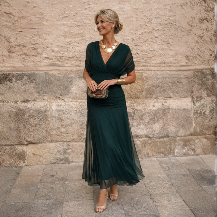 ROSSANA – Women's Off-Shoulder Chiffon Maxi Dress