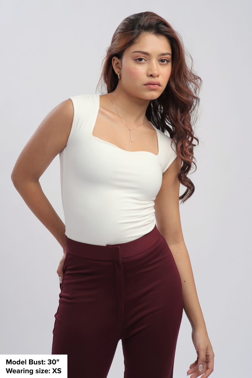 Sia Sweetheart Neckline Top - Egg White