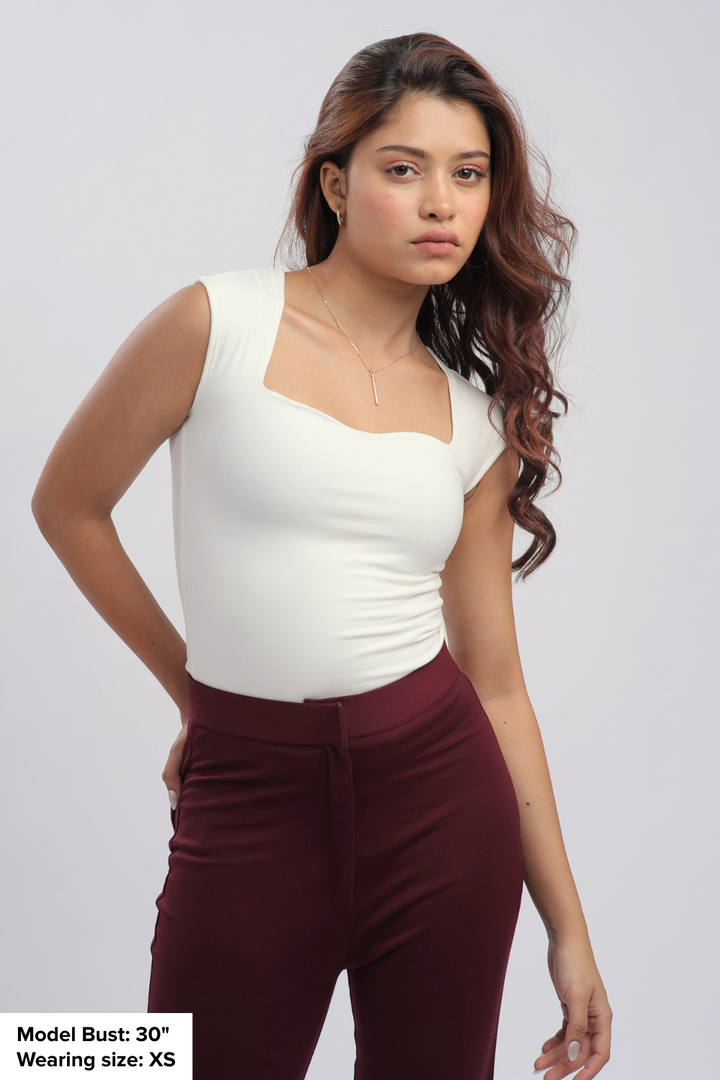 Sia Sweetheart Neckline Top - Egg White