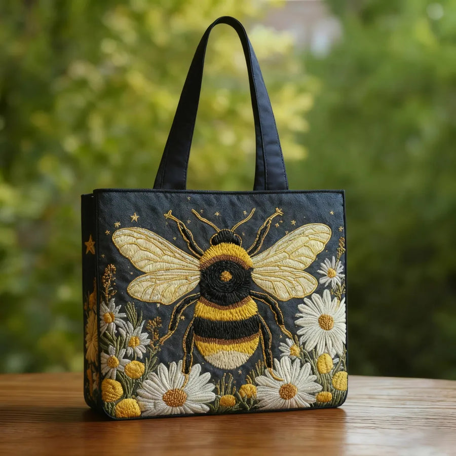 Artisan Bee Bag with Daisies and Stars