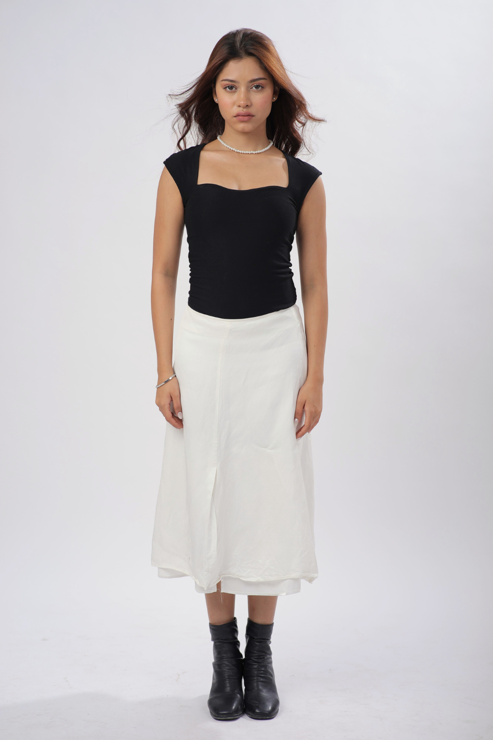 Sia Sweetheart Neckline Top - Black