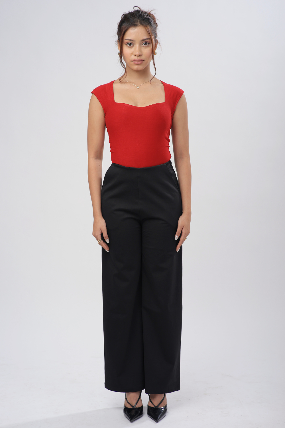 Sia Sweetheart Neckline Top - Ruby Red