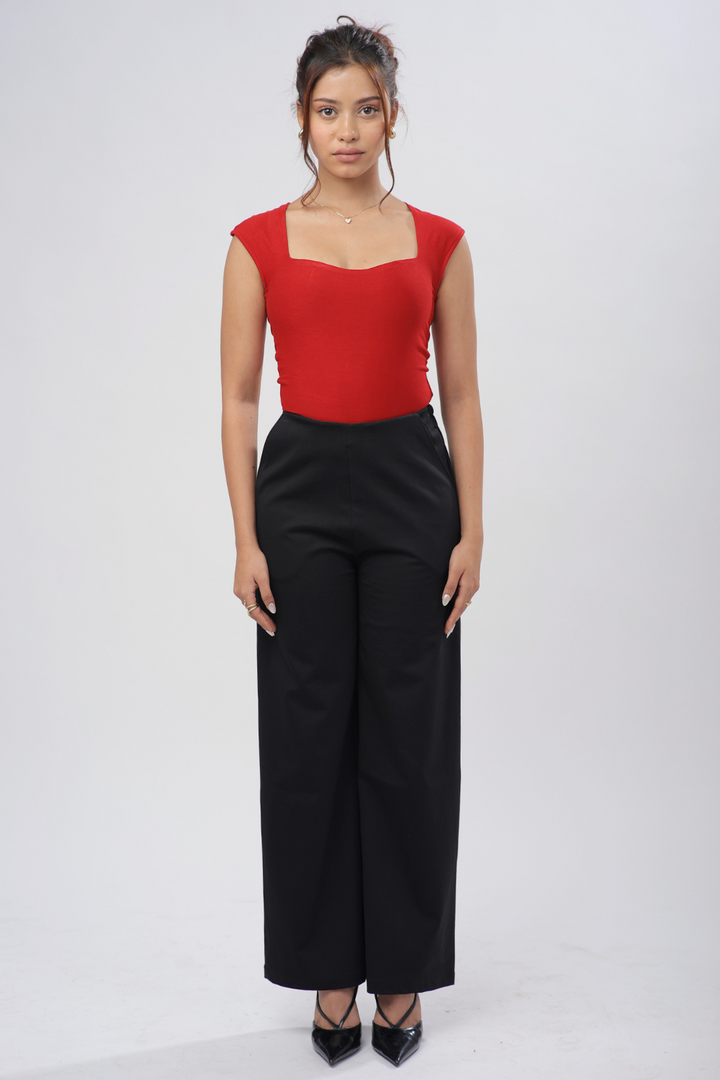 Sia Sweetheart Neckline Top - Ruby Red