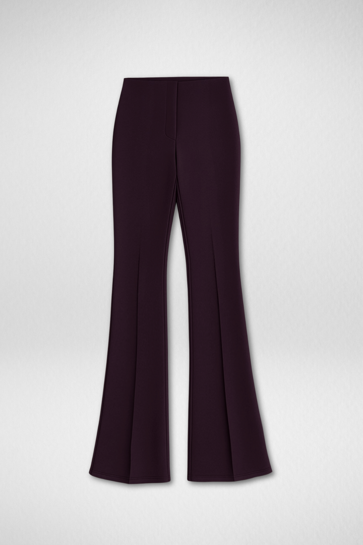 Ivy Sculpted High Waist Bootcut Trousers - French Wine