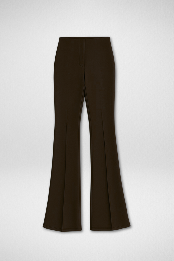 Ivy Sculpted High Waist Bootcut Trousers - Truffle Brown