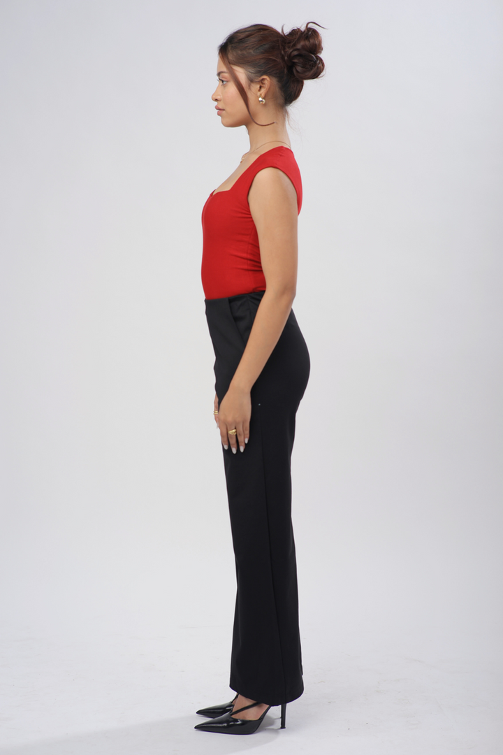 Sia Sweetheart Neckline Top - Ruby Red