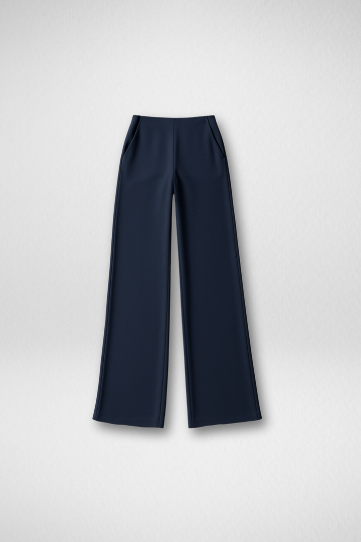 Boss Babe Stretchable Wide Leg Pants - Navy Blue