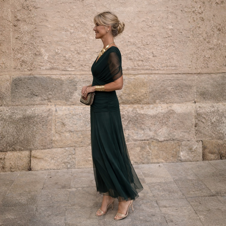 ROSSANA – Women's Off-Shoulder Chiffon Maxi Dress