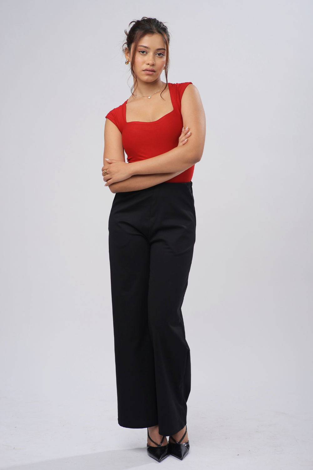 Sia Sweetheart Neckline Top - Ruby Red