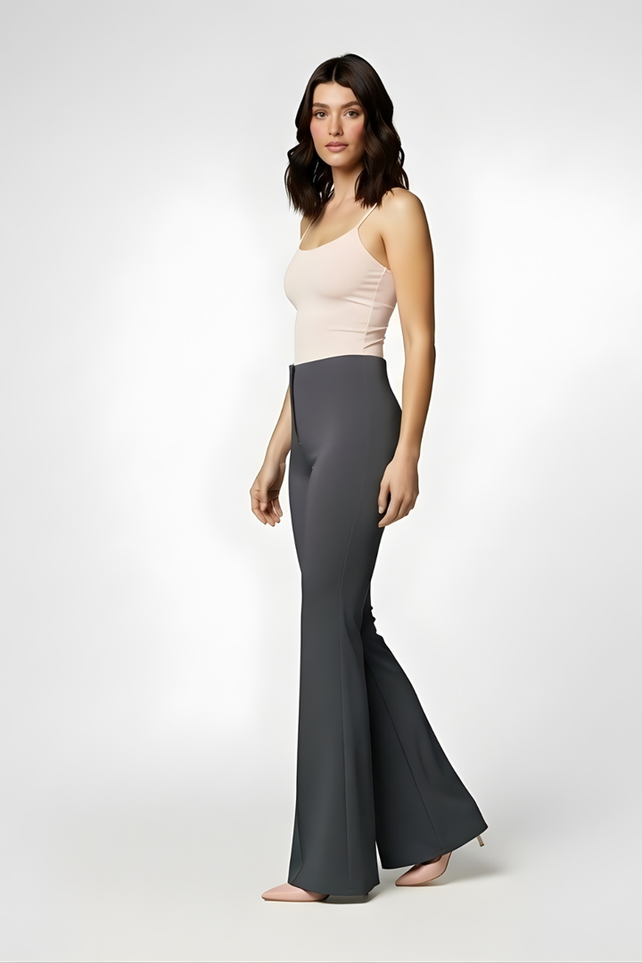 Ivy Sculpted High Waist Bootcut Trousers - Corporate Grey
