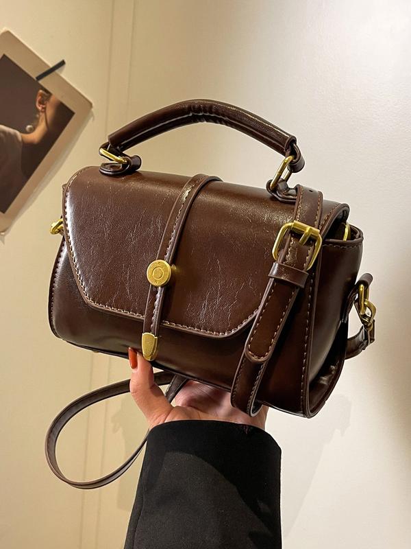 AVANLIE | Trendy Contrast Stitching Small Square Shoulder Bag