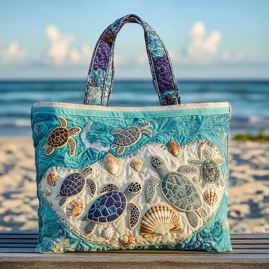 Artisan Tote Bag Turtle Embrace