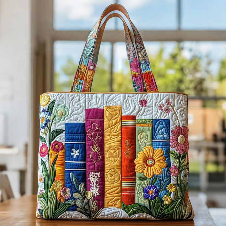 Artisanal Floral Library Tote Bag