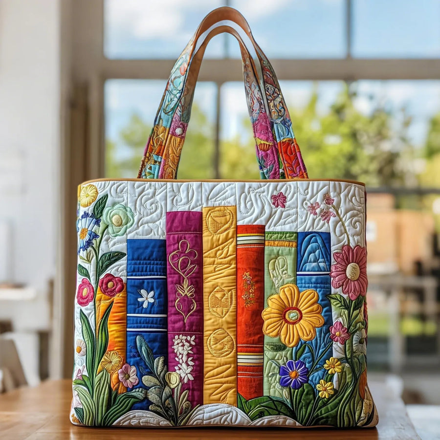 Artisanal Floral Library Tote Bag