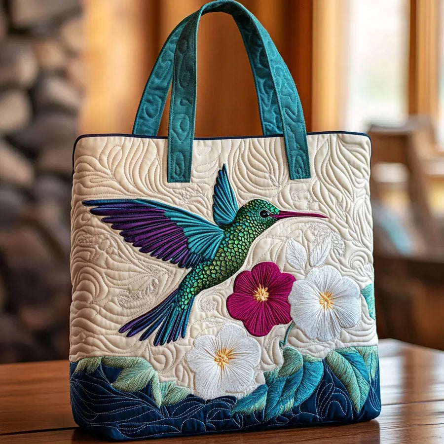 Padded White Flower Bag
