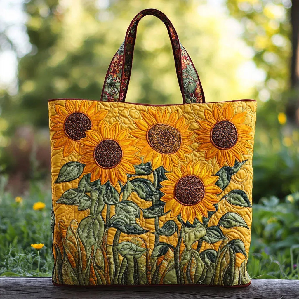 Classic Quilted Sunflower Bag