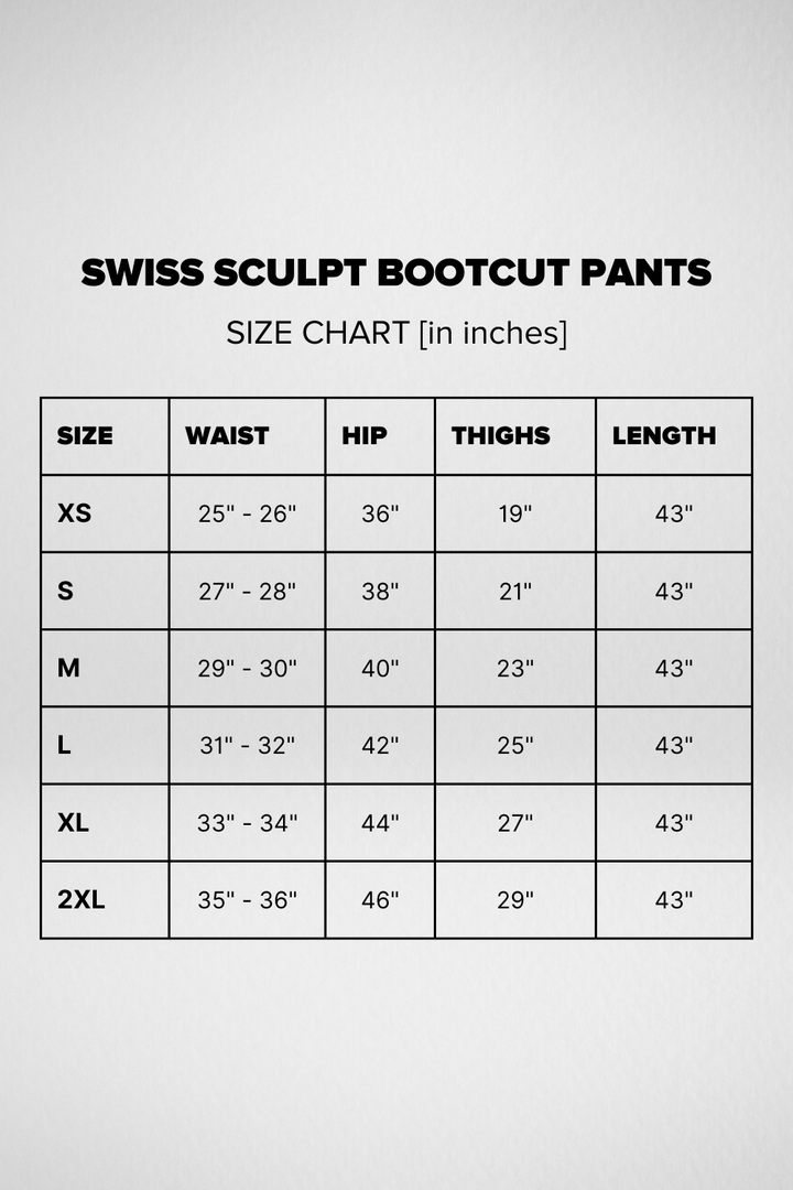 Swiss Sculpt Stretchable BootCut Flare Pants - Black