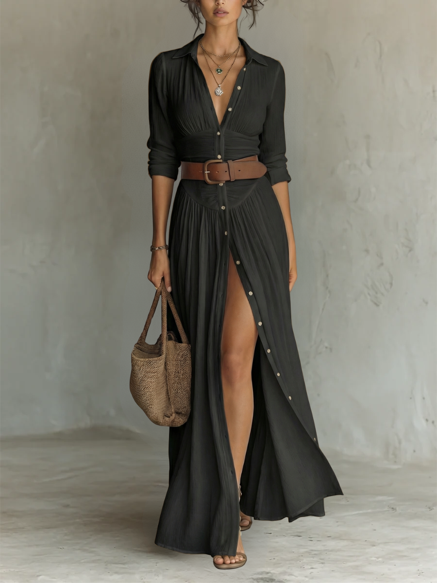 Katie | Pleated Long Maxi Dress
