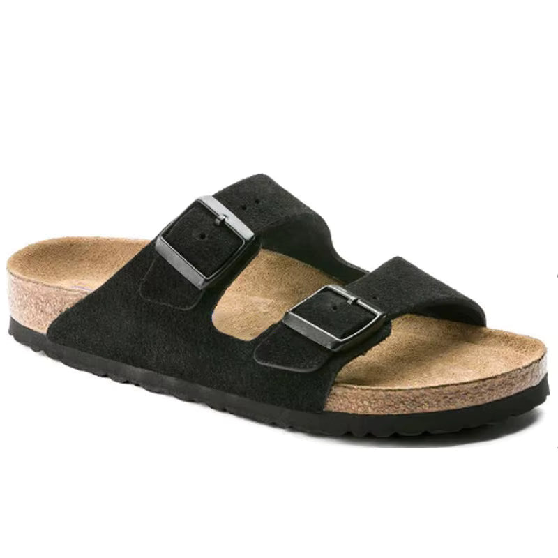Classic Double Strap Leather Footbed Sandals