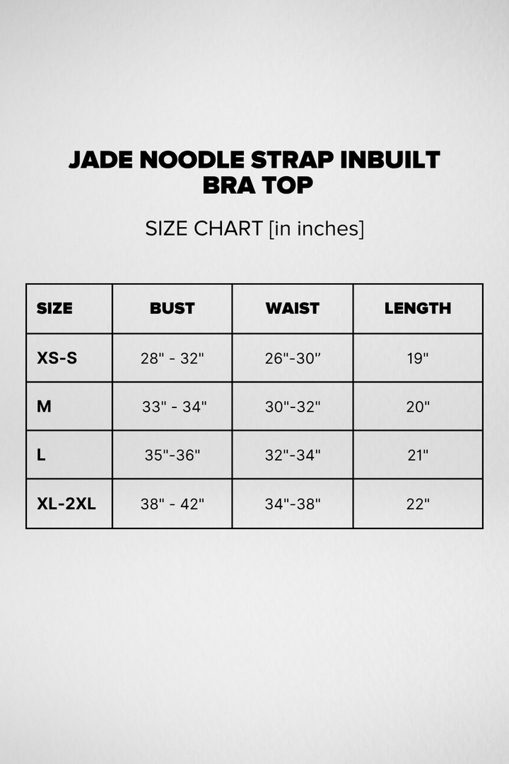 Jade Noodle Strap Inbuilt Bra Top - Black