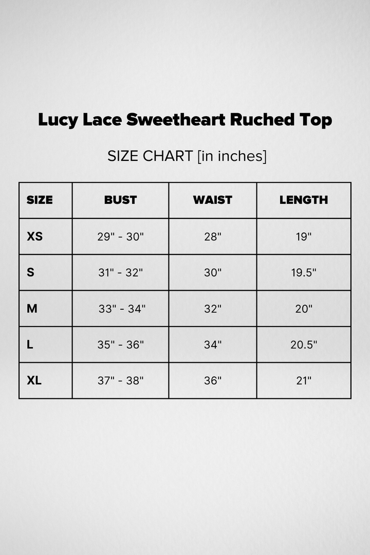 Lucy Lace Sweetheart Ruched Top- White