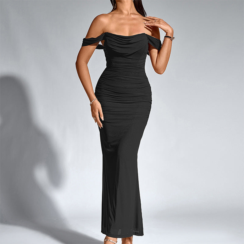 EUNOIA | Elegant Off Shoulder Backless Mermaid Dress