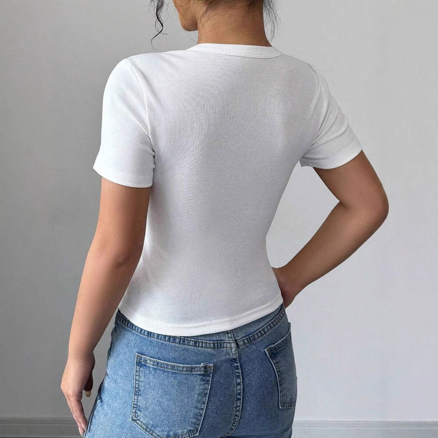 HATI | Relaxed Summer Short Sleeve Buttoned Top
