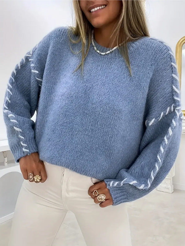 SERAH | Casual Round Neck Long Sleeve Sweater