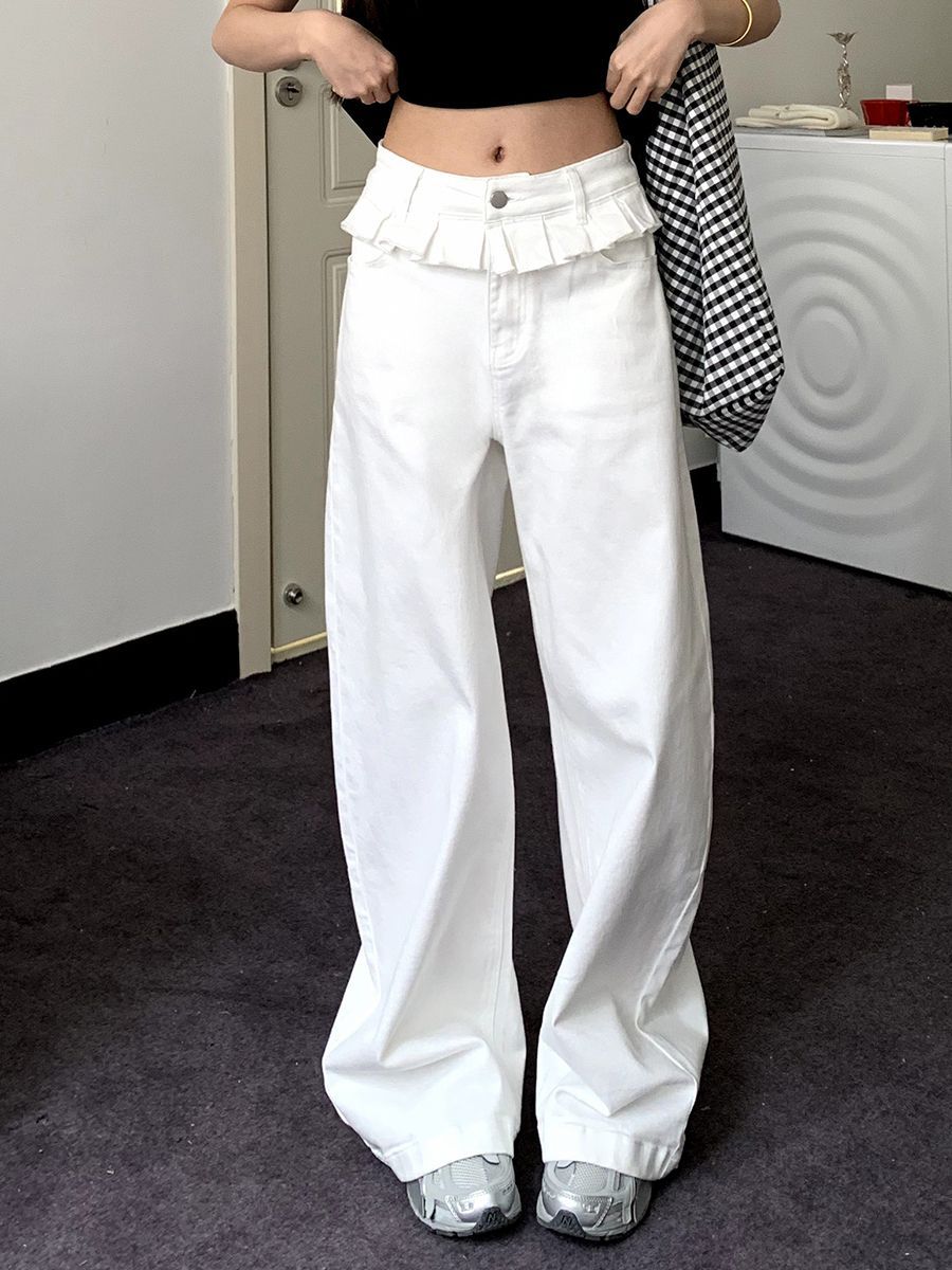 PAISLEY | Elegant Lace-Trimmed Wide-Leg Jeans