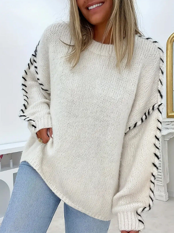 SERAH | Casual Round Neck Long Sleeve Sweater