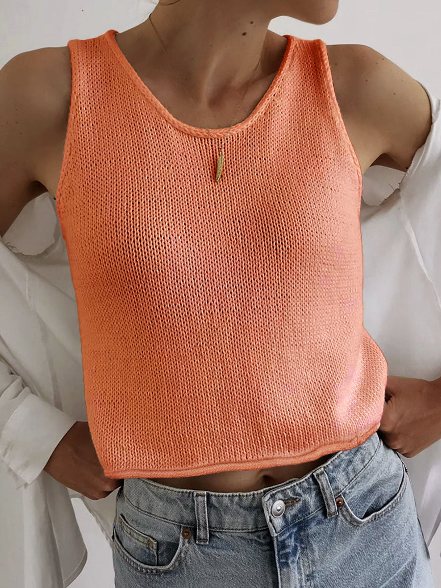 KAREEM | Casual Round Neck Vest Pullover Top