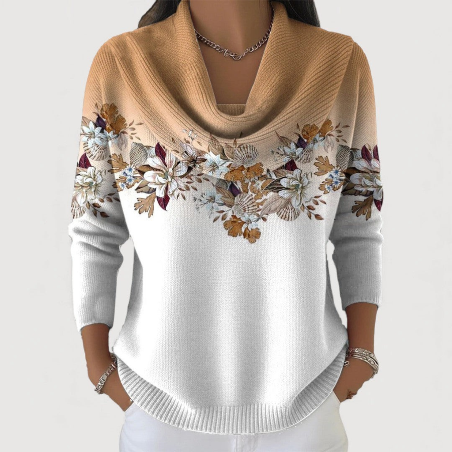 Haven | Draped - Neck Floral Knit
