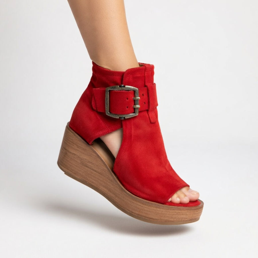 Orélisse | Bottines Compensées Ouvertes Style Moderne